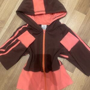 mcbling y2k original vintage pink and brown zip up hoodie!!